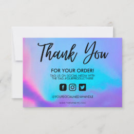 Holographic Color Shift Thank you Media Insert