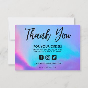 Holographic Color Shift Thank You Media Insert by TwoTravelledTeens at Zazzle