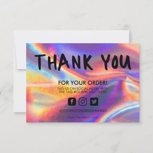 Holographic Color Shift Thank you Media Insert (Front)