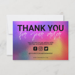 Holographic Color Shift Thank you Media Insert