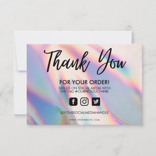 Holographic Color Shift Thank you Media Insert (Front)