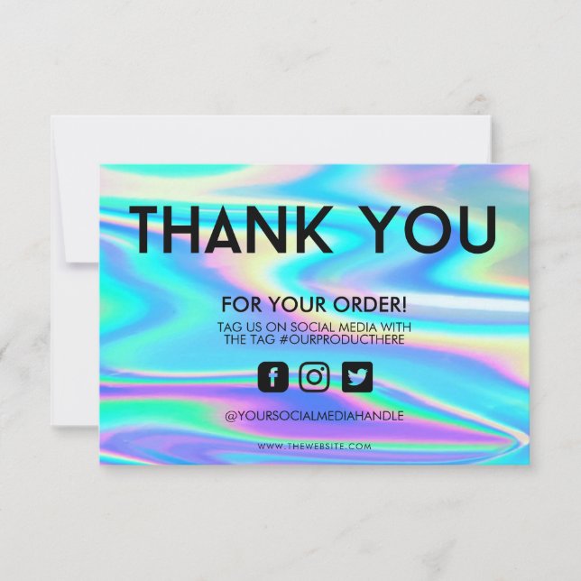 Holographic Color Shift Thank you Media Insert (Front)