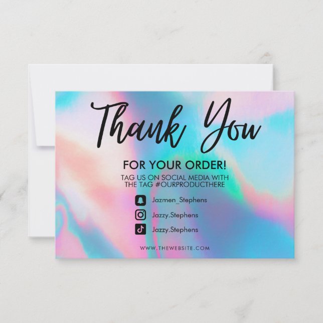 Holographic Color Shift Thank you Media Insert (Front)