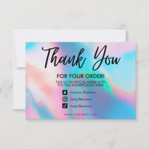 Holographic Color Shift Thank you Media Insert