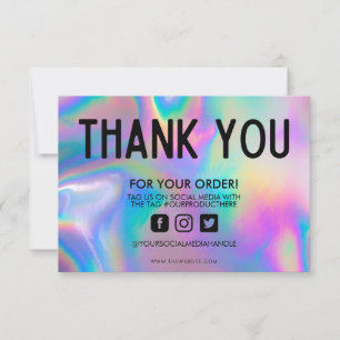 Holographic Color Shift Thank you Media Insert