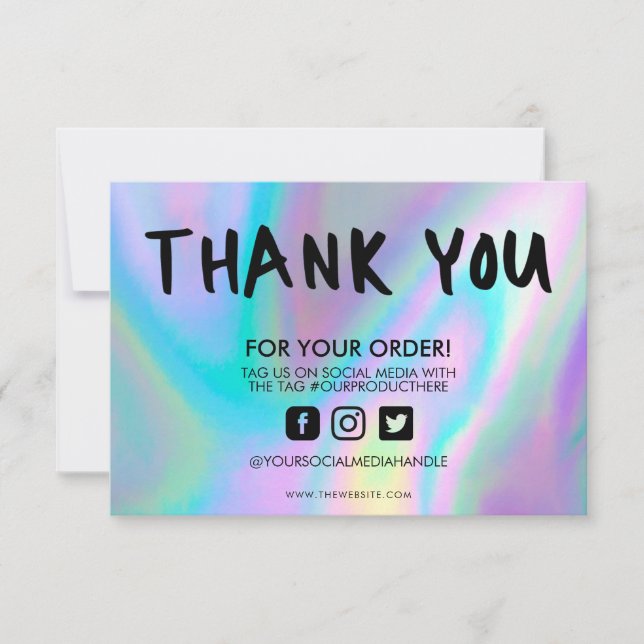 Holographic Color Shift Thank you Media Insert (Front)