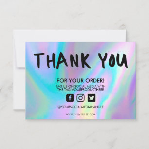 Holographic Color Shift Thank you Media Insert
