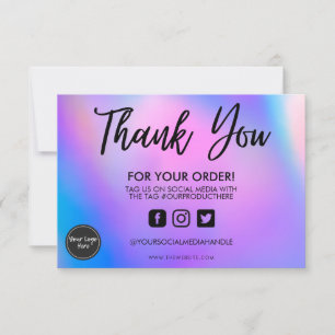 Holographic Color Shift Thank you Media Insert