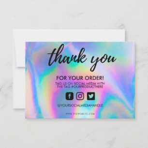 Holographic Color Shift Thank you Media Insert