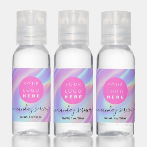 Holographic Color Therapy Custom Logo Name Hand Sanitizer