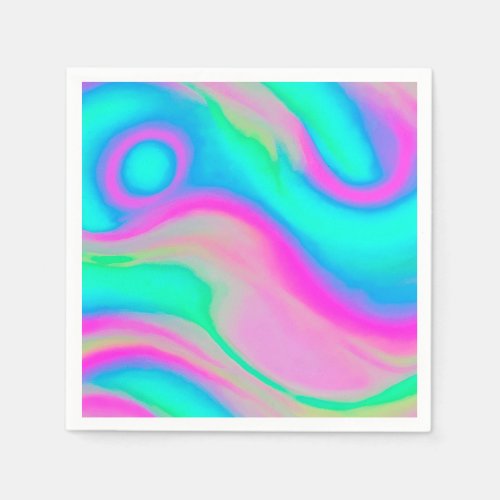 Holographic colorful background napkins