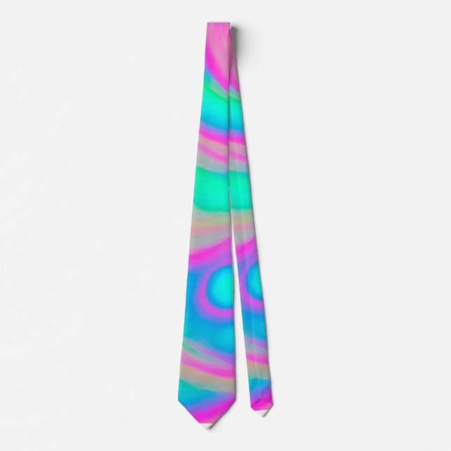 Holographic colorful background neck tie (Front)