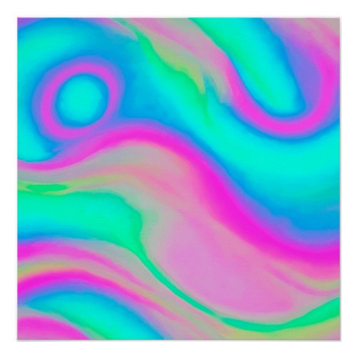 Holographic colorful background poster