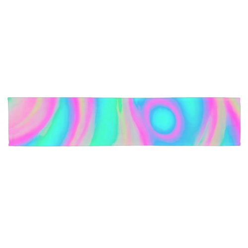 Holographic colorful background short table runner