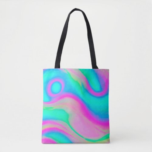 Holographic colorful background tote bag