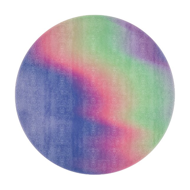 Holographic Colorful Stains: Psychedelic Texture Cutting Board (Front)