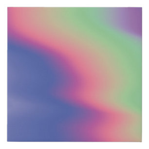 Holographic Colorful Stains: Psychedelic Texture Faux Canvas Print