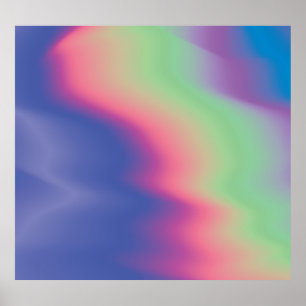 Holographic Colorful Stains: Psychedelic Texture Poster