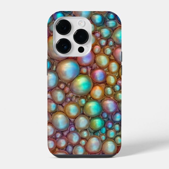 Holographic colors bubble wrap macro texture iphone case (Back)