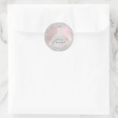 Holographic Confetti Quinceanera Gown Glitter Classic Round Sticker (Bag)