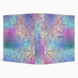 holographic cool colors name 3 ring binder