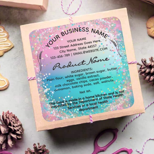 Holographic Cottage Law Food label sticker (Creator Uploaded)