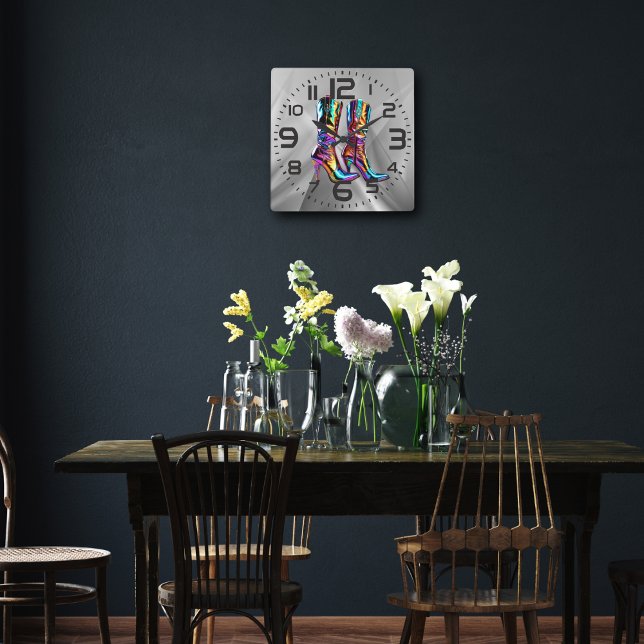 Holographic Cowboy Boots Acrylic Wall Clock (Creator Uploaded)
