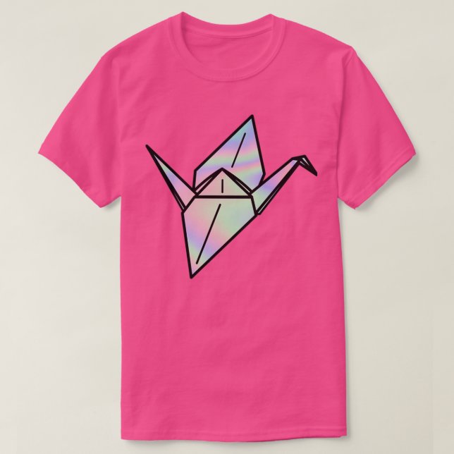 holographic crane origami T-Shirt (Design Front)