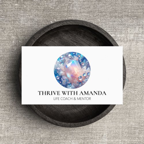 Holographic Crystal Circle Life Coach Business Card