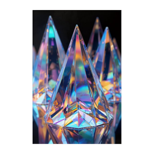 Holographic Crystal Prism Acrylic Wall Art | (Front)