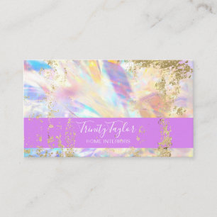 Holographic Crystal Prism & Gold Foil Business Card