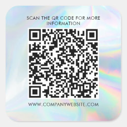 Holographic Custom Business QR Code Marketing Square Sticker