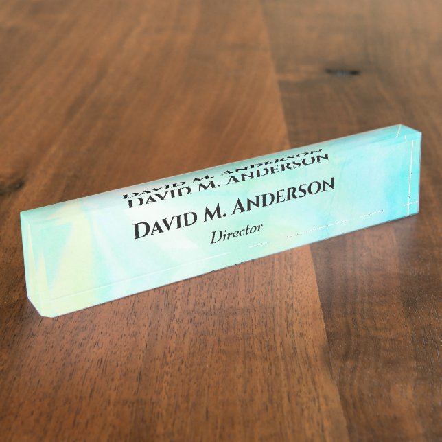 Holographic Custom Desk Nameplate (Side)