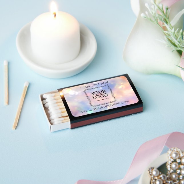 Holographic Custom Logo Name Date Modern  Matchboxes (Insitu)