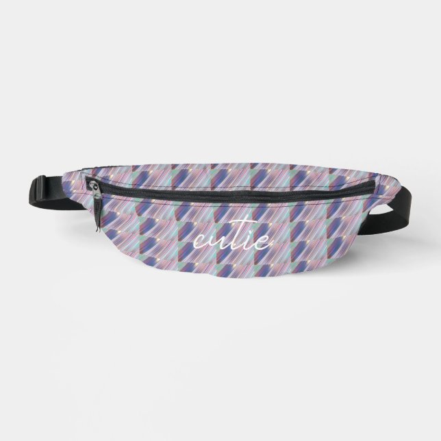 Holographic Cute Striped Girly Fanny Pack (Front)