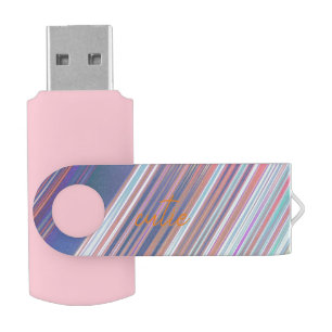 Holographic Cute Striped Girly Flash Drive