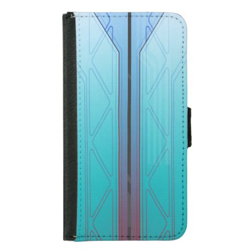 Holographic Cyber Blue Sci_Fi Panel Samsung Galaxy S5 Wallet Case