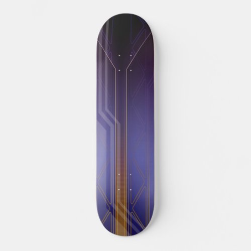 Holographic Dark Intel Purple Sci_Fi Panel Skateboard