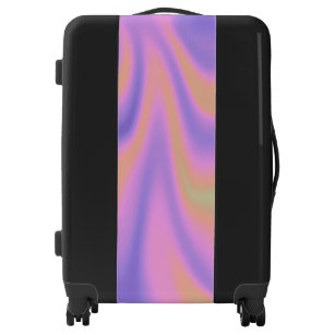 pink holographic suitcase