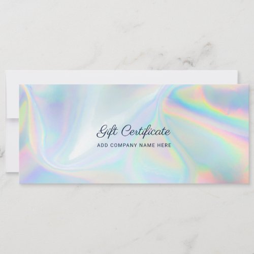 Holographic DIY Modern Business Gift Certificate
