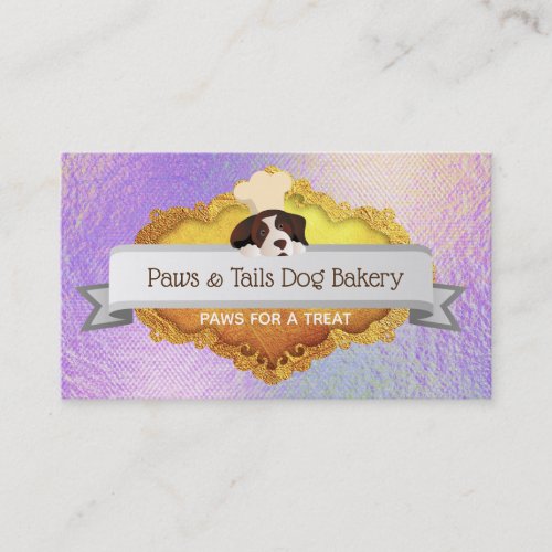 Holographic Dog bakery Business Cards