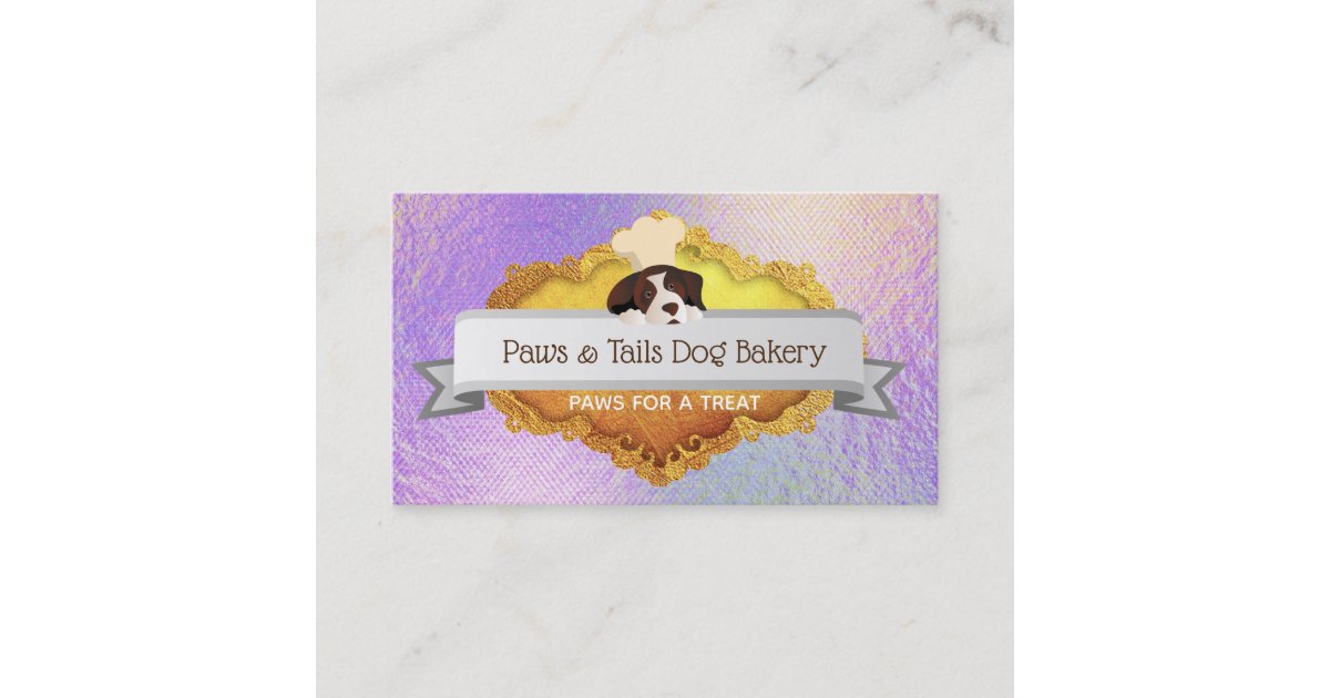 Holographic Dog bakery Business Cards Zazzle