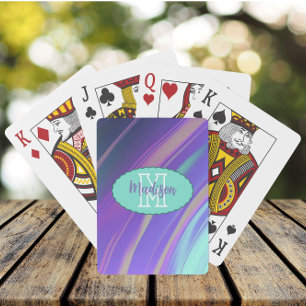 Holographic Dreams Lavender Teal Poker Cards