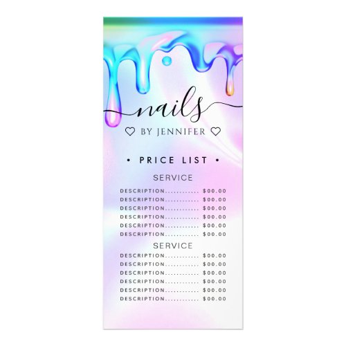 Holographic Drip Nails Price List Service Menu