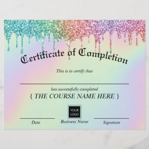 Holographic Drips Certificate of Completion Award