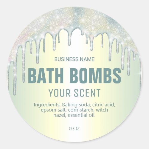 Holographic Drips Pastel Bath Bomb Soak Labels
