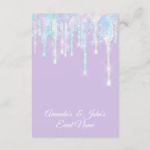 Holographic Drips Unicorn Mermaid Sweet 16th Bride Invitation