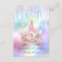 Holographic Drips Unicorn Party Sweet 15th Mermaid Invitation