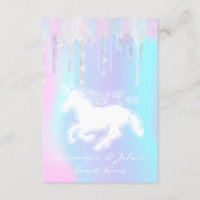 Holographic Drips Unicorn Party Sweet 16th Mermaid Invitation