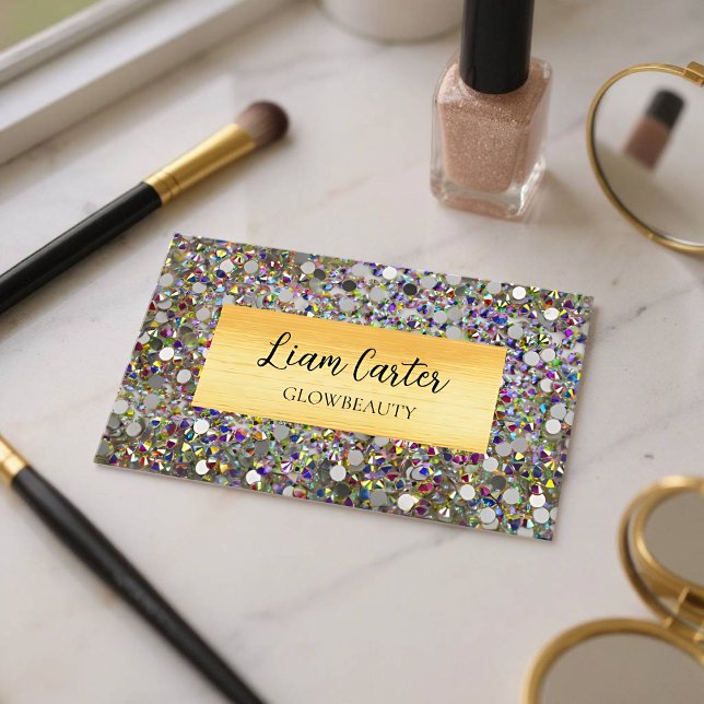 Holographic Elegant Customizable Business Card (Holographic Business Card - Front)